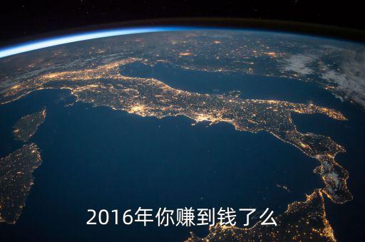 2016年你賺到錢(qián)了么