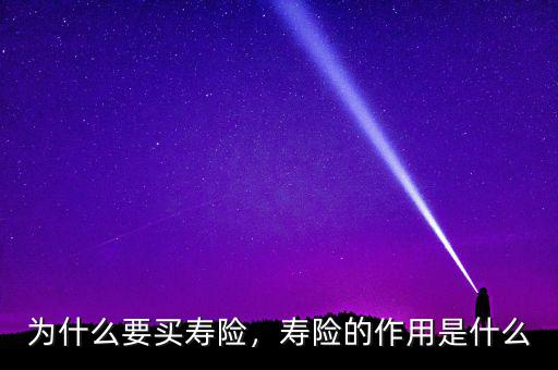 為什么要買壽險(xiǎn)，壽險(xiǎn)的作用是什么
