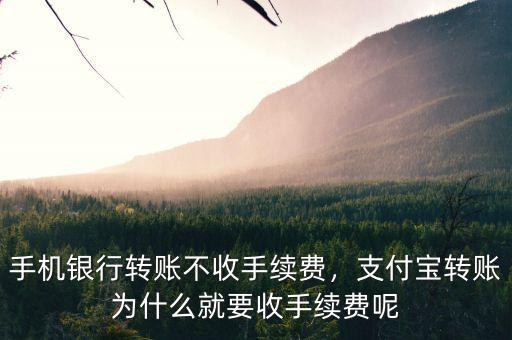 手機(jī)銀行轉(zhuǎn)賬不收手續(xù)費(fèi)，支付寶轉(zhuǎn)賬為什么就要收手續(xù)費(fèi)呢