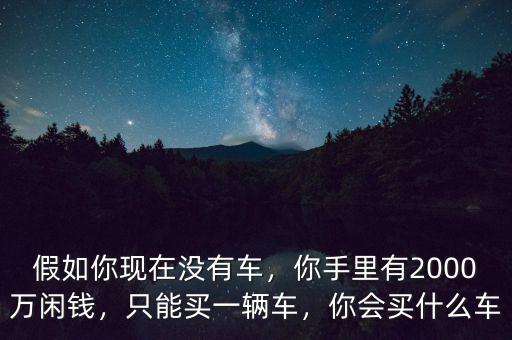 假如你現(xiàn)在沒有車，你手里有2000萬閑錢，只能買一輛車，你會買什么車