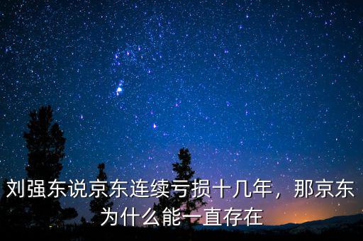 劉強(qiáng)東說京東連續(xù)虧損十幾年，那京東為什么能一直存在