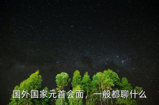 國(guó)外國(guó)家元首會(huì)面，一般都聊什么