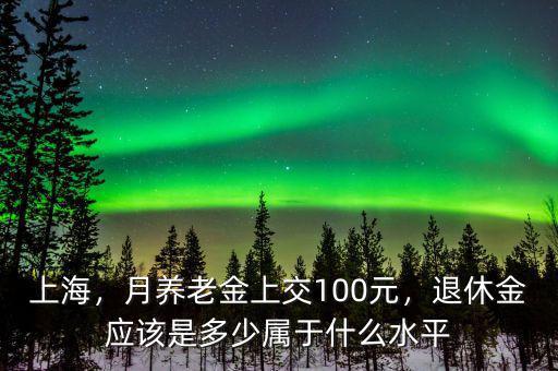 上海，月養(yǎng)老金上交100元，退休金應(yīng)該是多少屬于什么水平