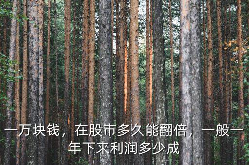一萬塊錢，在股市多久能翻倍，一般一年下來利潤多少成