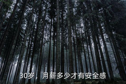 30歲，月薪多少才有安全感