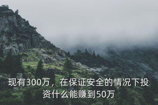怎么賺到300萬,怎么在一年內能夠賺300萬
