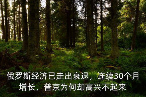 俄羅斯經(jīng)濟已走出衰退，連續(xù)30個月增長，普京為何卻高興不起來