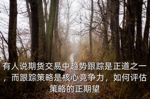 有人說(shuō)期貨交易中趨勢(shì)跟蹤是正道之一，而跟蹤策略是核心競(jìng)爭(zhēng)力，如何評(píng)估策略的正期望