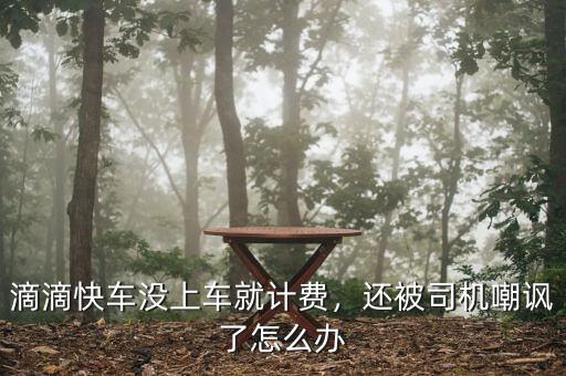 滴滴快車沒上車就計費，還被司機嘲諷了怎么辦