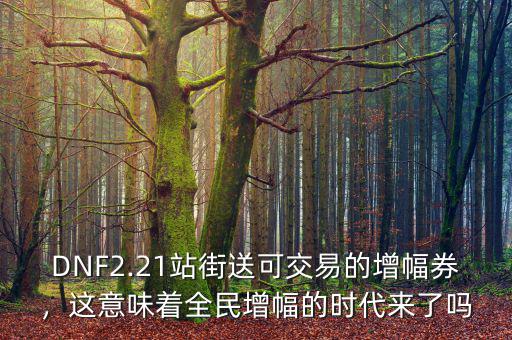 DNF2.21站街送可交易的增幅券，這意味著全民增幅的時代來了嗎