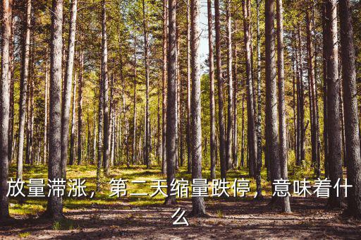 放量滯漲，第二天縮量跌停，意味著什么