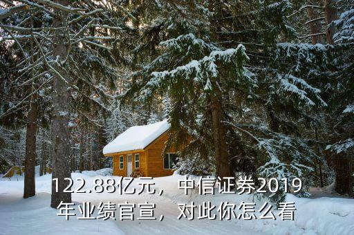 122.88億元，中信證券2019年業(yè)績(jī)官宣，對(duì)此你怎么看