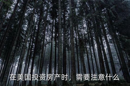 在美國投資房產(chǎn)時，需要注意什么