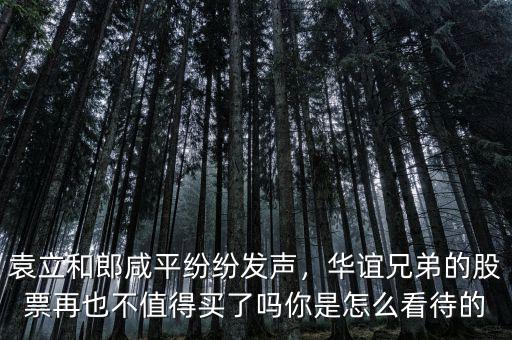 袁立和郎咸平紛紛發(fā)聲，華誼兄弟的股票再也不值得買了嗎你是怎么看待的