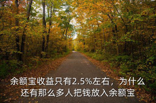 余額寶收益只有2.5%左右，為什么還有那么多人把錢放入余額寶