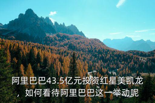 阿里巴巴43.5億元投資紅星美凱龍，如何看待阿里巴巴這一舉動(dòng)呢