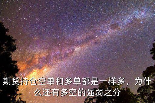 期貨持倉(cāng)空單和多單都是一樣多，為什么還有多空的強(qiáng)弱之分