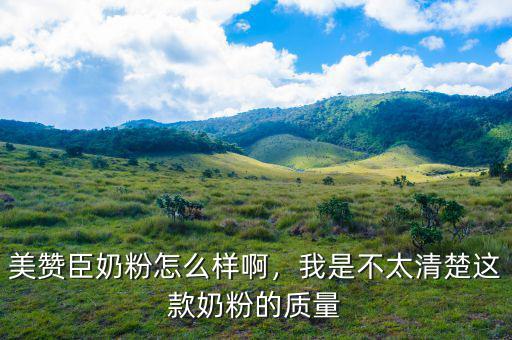 美贊臣奶粉怎么樣啊，我是不太清楚這款奶粉的質(zhì)量