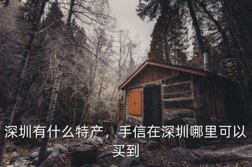 深圳有什么特產(chǎn)，手信在深圳哪里可以買到