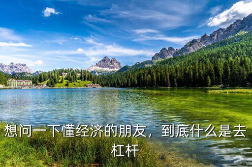想問(wèn)一下懂經(jīng)濟(jì)的朋友，到底什么是去杠桿
