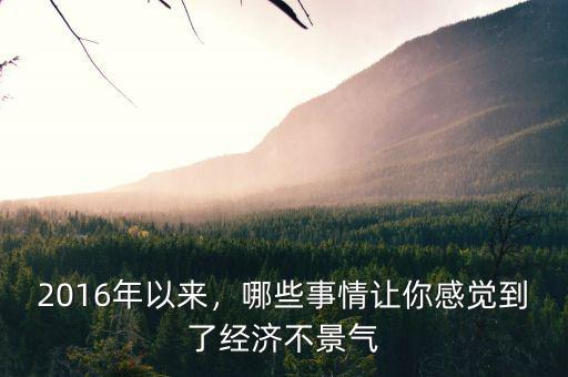 2016年以來(lái)，哪些事情讓你感覺(jué)到了經(jīng)濟(jì)不景氣