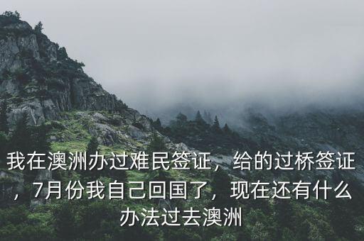 我在澳洲辦過難民簽證，給的過橋簽證，7月份我自己回國了，現(xiàn)在還有什么辦法過去澳洲
