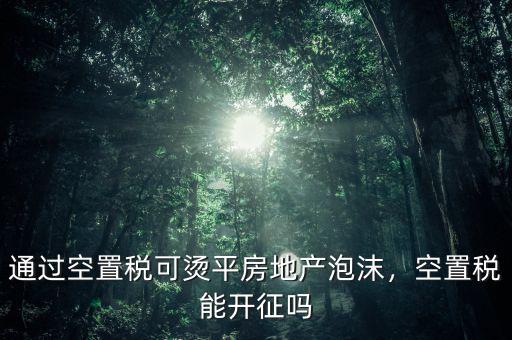 通過空置稅可燙平房地產(chǎn)泡沫，空置稅能開征嗎