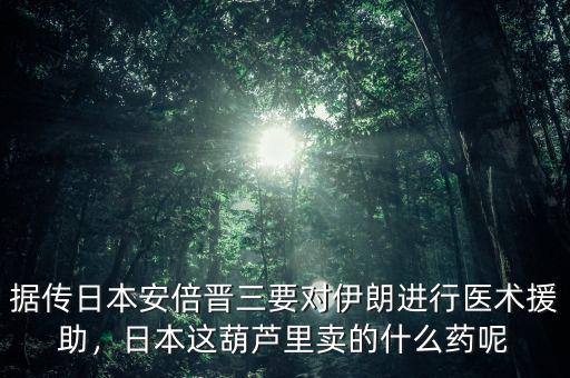 據(jù)傳日本安倍晉三要對伊朗進(jìn)行醫(yī)術(shù)援助，日本這葫蘆里賣的什么藥呢