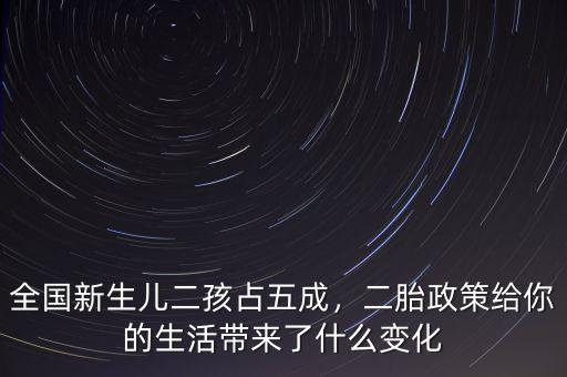 全國新生兒二孩占五成，二胎政策給你的生活帶來了什么變化