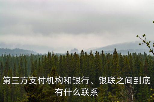 第三方支付機(jī)構(gòu)和銀行、銀聯(lián)之間到底有什么聯(lián)系