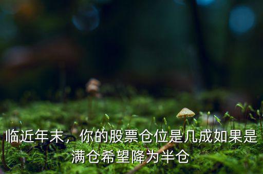 臨近年末，你的股票倉位是幾成如果是滿倉希望降為半倉