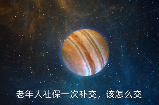 老年人社保一次補(bǔ)交，該怎么交
