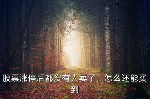 股票漲停后都沒有人賣了，怎么還能買到