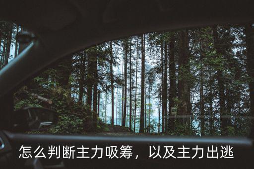 怎么判斷主力吸籌，以及主力出逃
