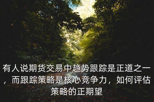 有人說期貨交易中趨勢跟蹤是正道之一，而跟蹤策略是核心競爭力，如何評估策略的正期望