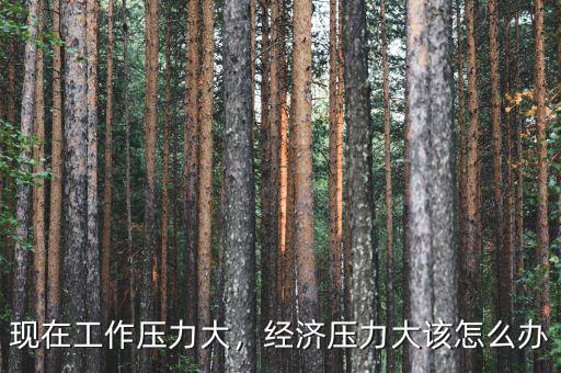 現在工作壓力大，經濟壓力大該怎么辦
