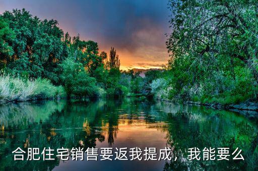 合肥住宅銷售要返我提成，我能要么