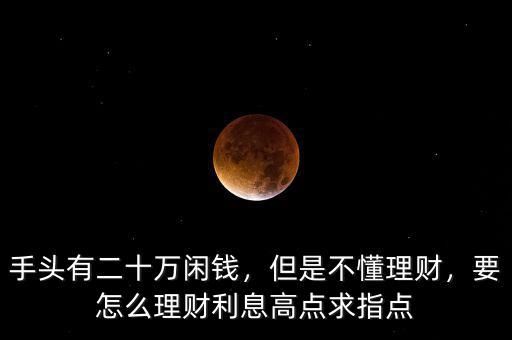 20萬(wàn)閑錢(qián)怎么理財(cái),如有20萬(wàn)閑錢(qián)