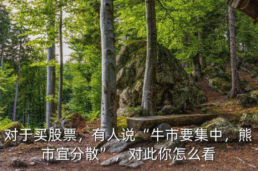 對(duì)于買股票，有人說(shuō)“牛市要集中，熊市宜分散”，對(duì)此你怎么看