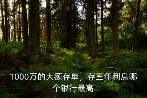 1000萬(wàn)的大額存單，存三年利息哪個(gè)銀行最高