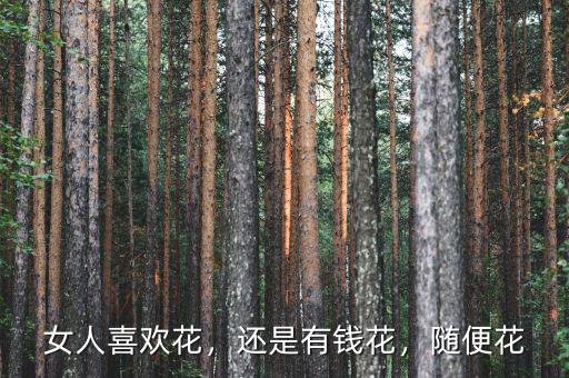 女人喜歡花，還是有錢花，隨便花