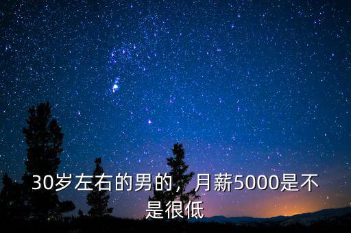30歲左右的男的，月薪5000是不是很低