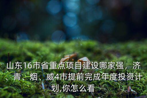 山東16市省重點項目建設哪家強，濟、青、煙、威4市提前完成年度投資計劃,你怎么看