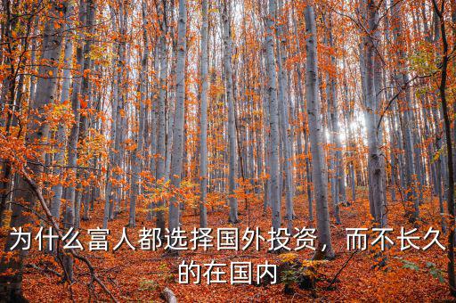 為什么富人都選擇國外投資，而不長久的在國內(nèi)