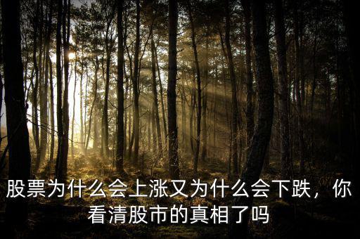 股票為什么會上漲又為什么會下跌，你看清股市的真相了嗎