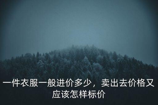 一件衣服一般進(jìn)價(jià)多少，賣出去價(jià)格又應(yīng)該怎樣標(biāo)價(jià)