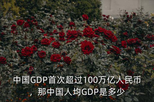 中國(guó)GDP首次超過(guò)100萬(wàn)億人民幣，那中國(guó)人均GDP是多少