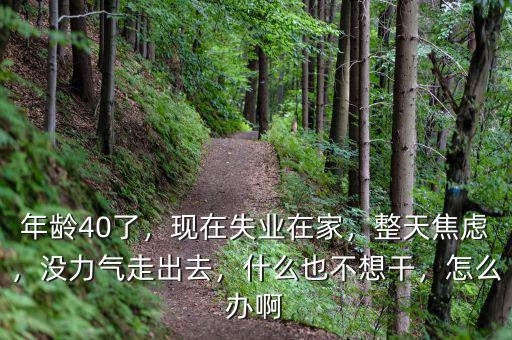 年齡40了，現(xiàn)在失業(yè)在家，整天焦慮，沒力氣走出去，什么也不想干，怎么辦啊