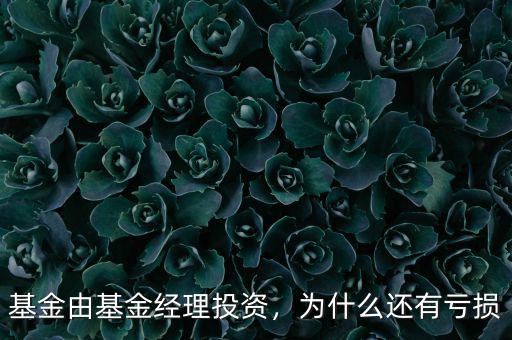 基金由基金經(jīng)理投資，為什么還有虧損