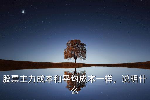 股票主力成本和平均成本一樣，說(shuō)明什么